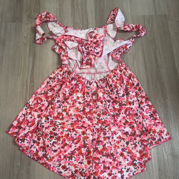 Pink Floral Ruffle Romper - Picture 4 of 4